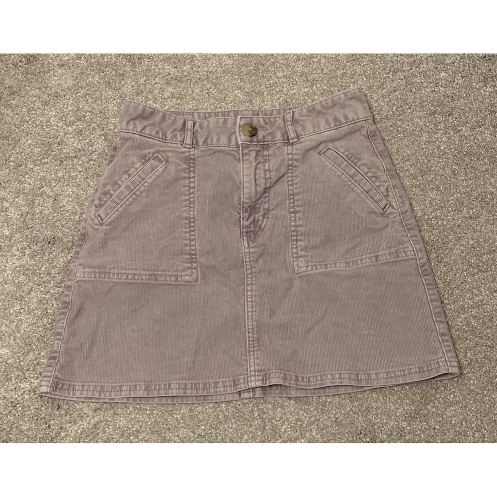 American Eagle Super Stretch‎ Light Purple Corduroy Mini Skirt Size 00 Regular